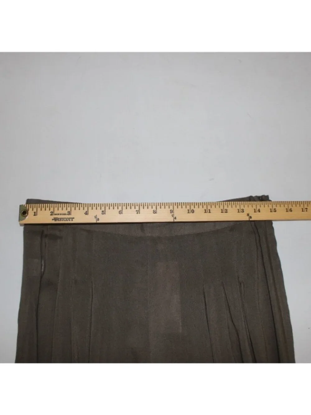Catwalk Studio Pant $40 Sz L x 31 Moss Green Pleated Sheer Cotton Poly Pant - Picture 10 of 16